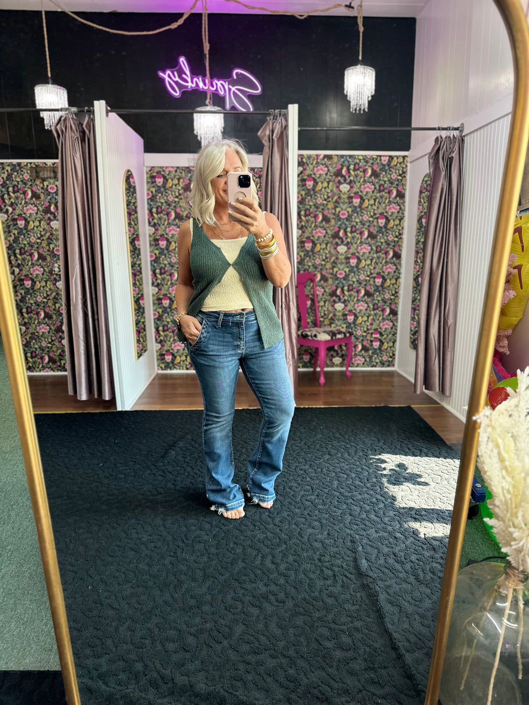 KANCAN Mid Rise Bootcut JEANS
