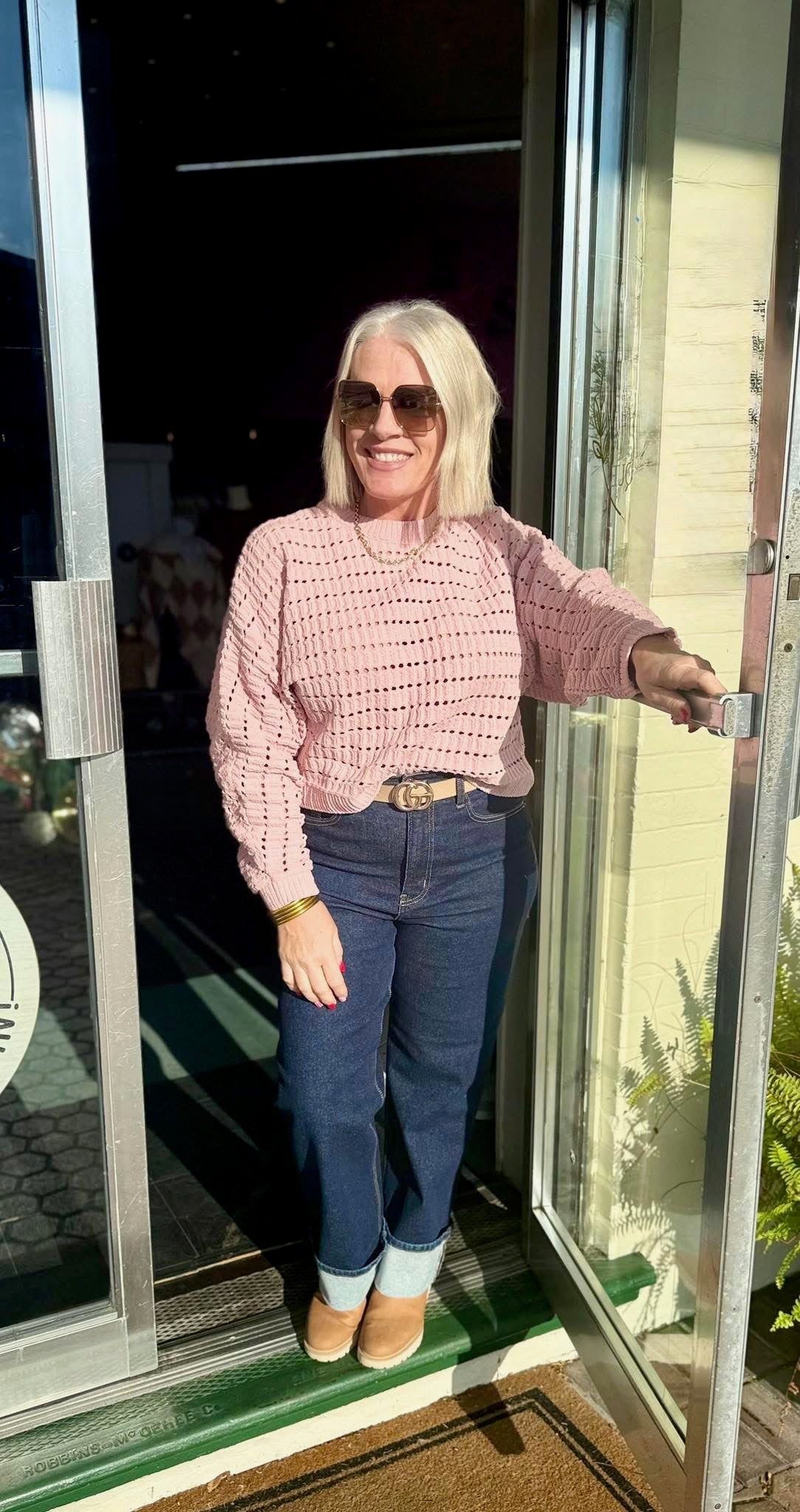 Rose Crop Oversized Sweater