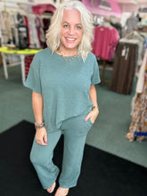 Load image into Gallery viewer, Short SLEEVE Top &amp; Pants 2pcs Set IN ASH JADE
