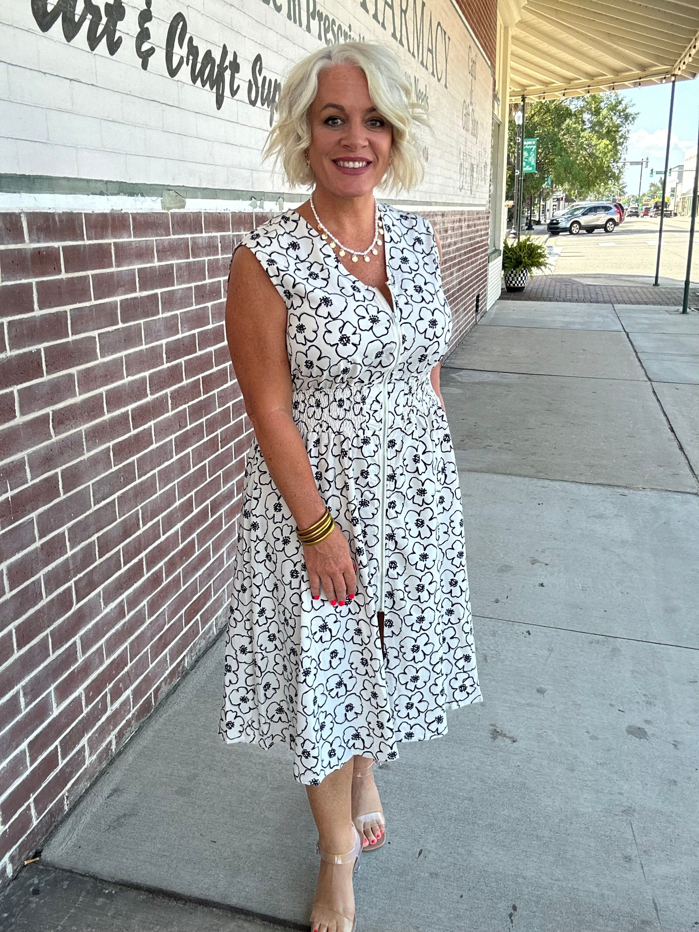 So Natural Midi Zipper Dress