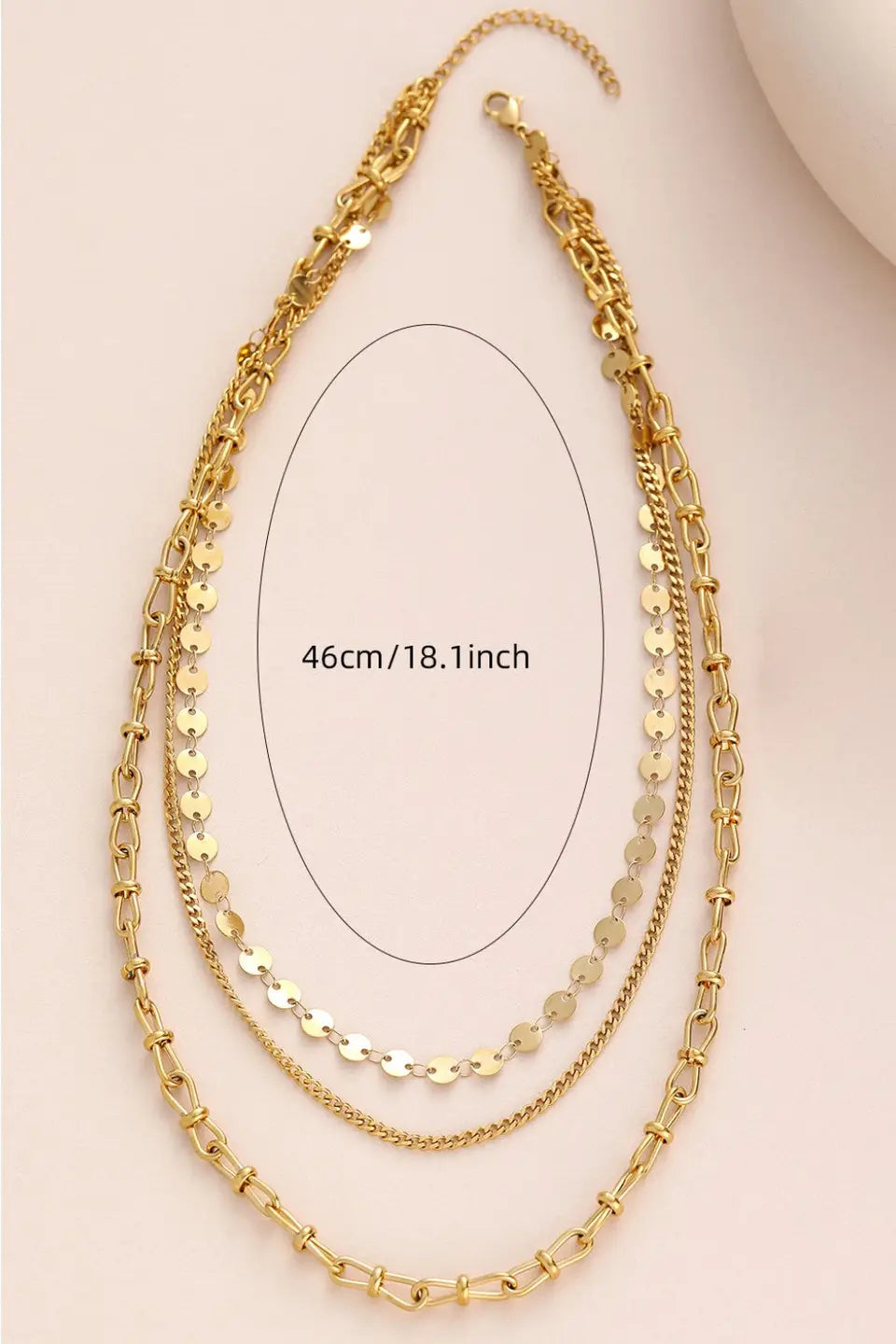 18K Gold Plated Waterproof Stainless Steel Chain Necklace