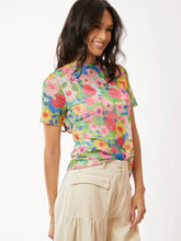 Load image into Gallery viewer, Flower Printed Mesh Short Sleeve Top
