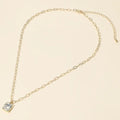 Faceted Rectangular Gem Pendant Paperclip Chain Necklace