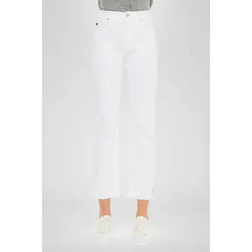 KANCAN High Rise Slim Straight Stretch Jeans, White