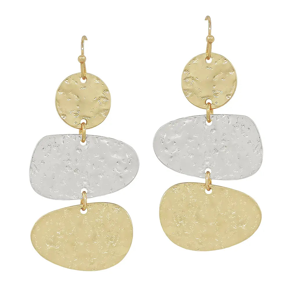 Hammered Gold and Silver Two Tone 1.5