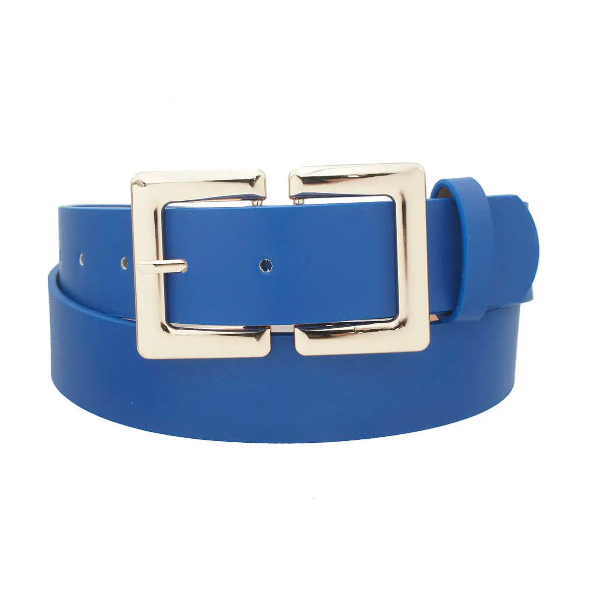 ROYAL BLUE Metal Rectangle Buckle Belt