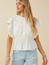 Load image into Gallery viewer, Womens Chevron Lace Detail Ruffle Sleeveless Top
