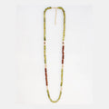Olive Green and Brown Oval Stone Glass Beaded 32" Necklace