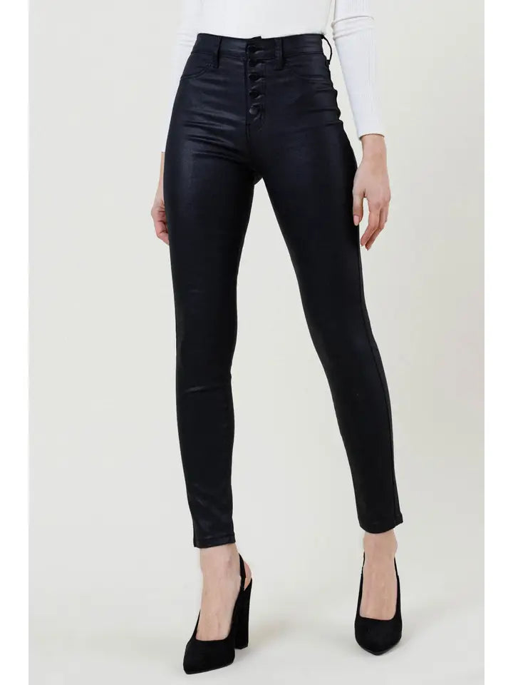 Black Coated Skinny Jeans