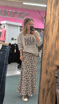Animal Skirt High Waist Midi Length