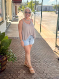 Mocha Knit Jersey Summer Tank Top