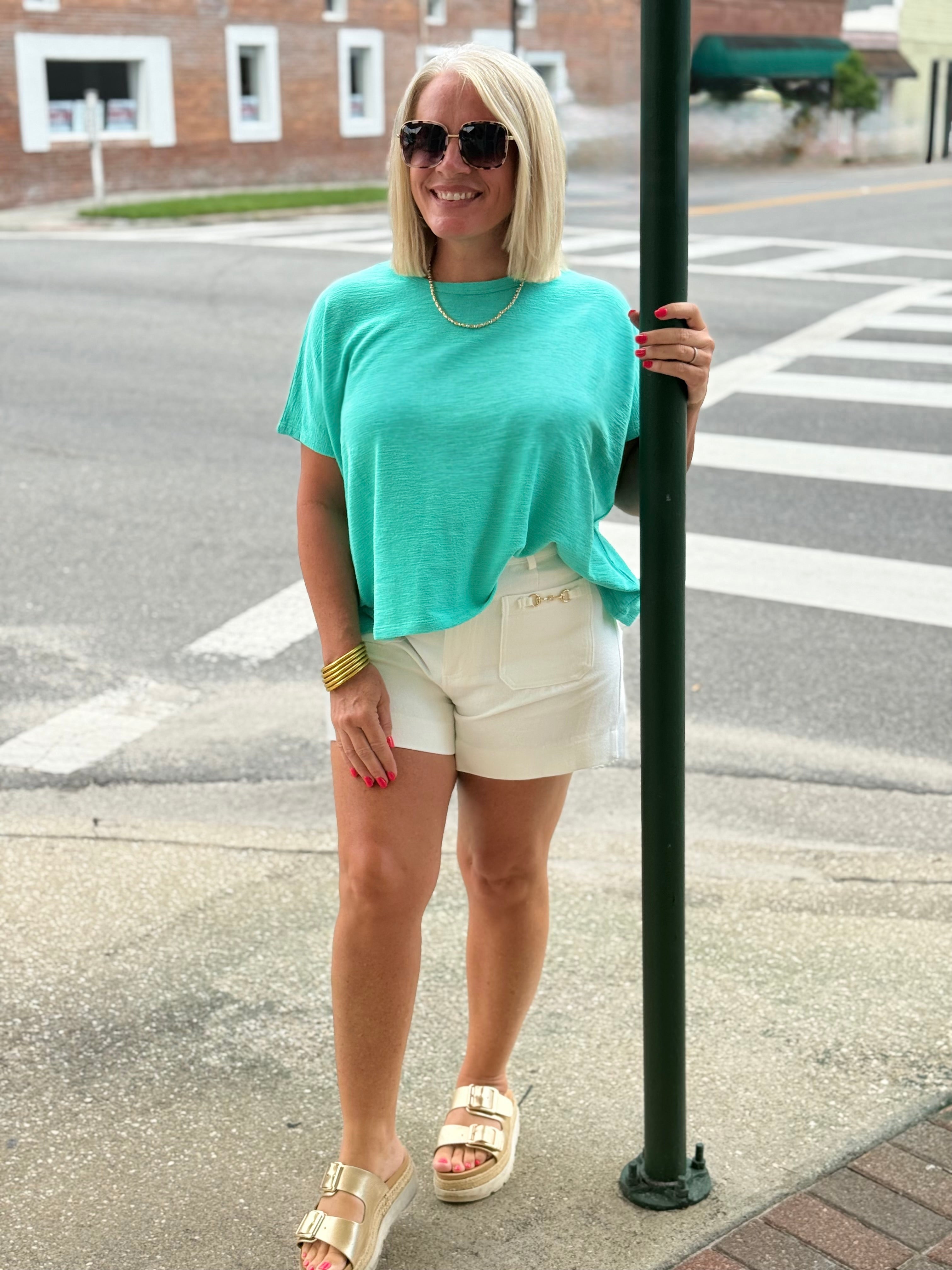 Mint Cotton Slub Oversize Tee Cotton Slub Oversize Tee