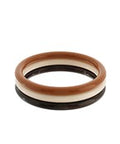3 row acrylic bangle bracelet set in brown black and beige