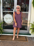 Brown Polka Dot Sleeveless A-Line Dress