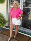 HOT PINK EMBROIDERY TOP