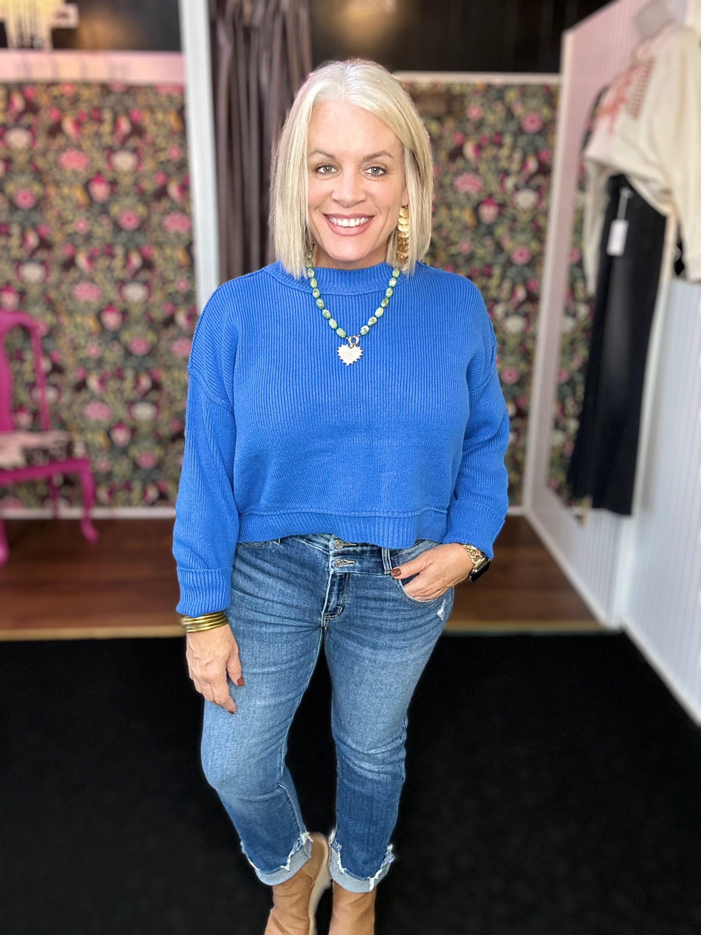 KANCAN High Rise Slim Straight JEANS IN MEDIUM WASH