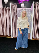 Load image into Gallery viewer, Kancan wide leg dark wash chambray pants
