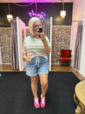 Vervet High Rise Drawstring Cuffed Shorts
