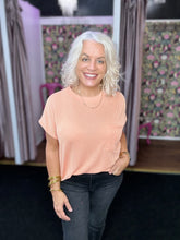 Load image into Gallery viewer, PEACH Ribbed Top with Pockets
