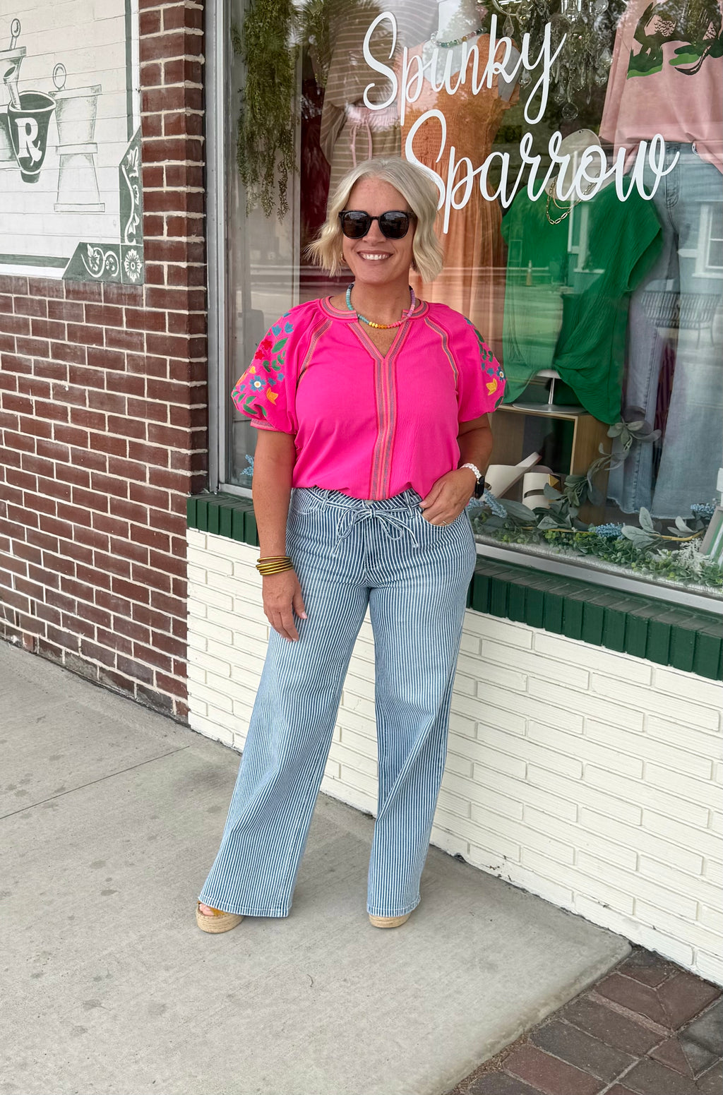HOT PINK EMBROIDERY TOP