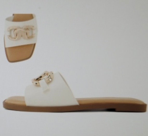 Linked Off White PU Sandal