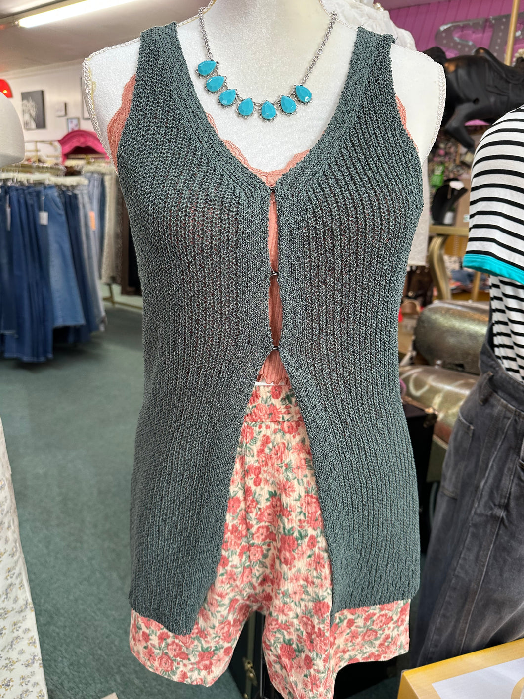 ASH JADE OPEN KNIT VEST