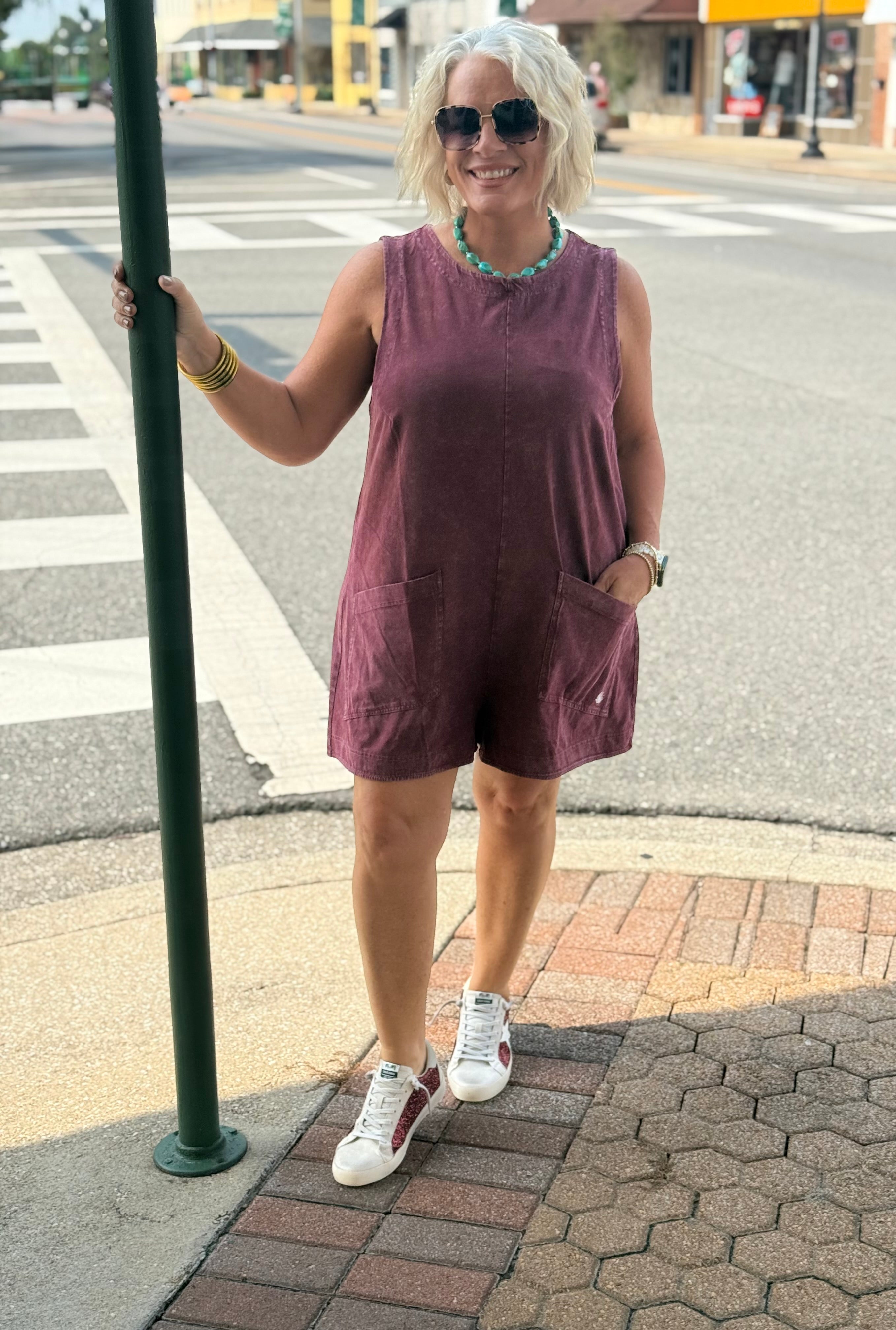 Maroon Tailgate Romper