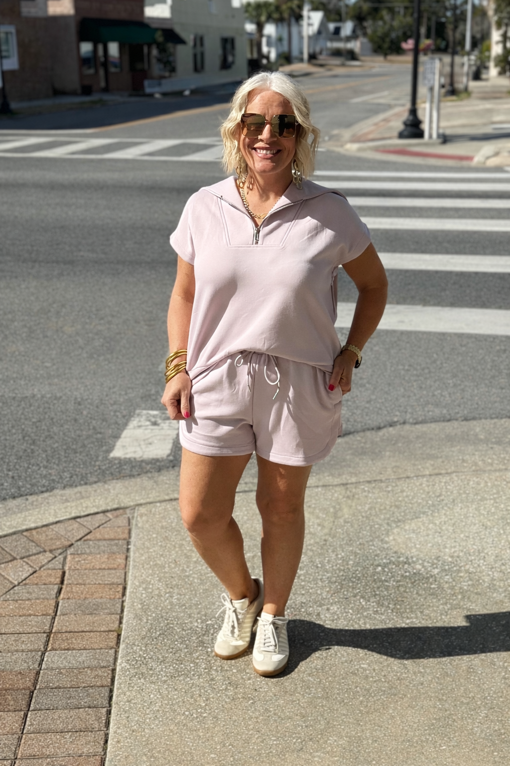 Pink Fog Scuba Shorts Set