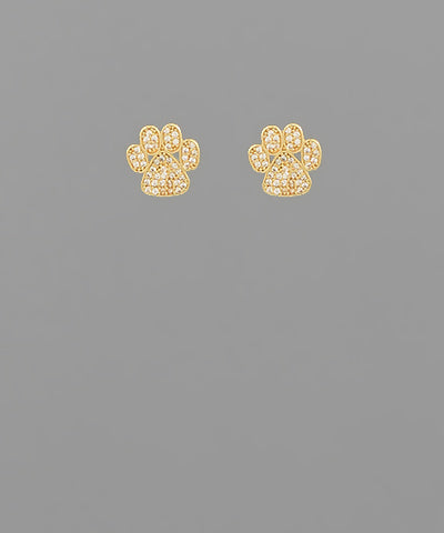 PAVE PAW PRINT EARRINGS