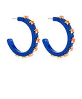 Game-dayTrimmed Star Acetate Hoops ORANGE AND BLUE