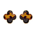 Clover Acetate Earrings TORTOISE