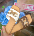Linked Off White PU Sandal