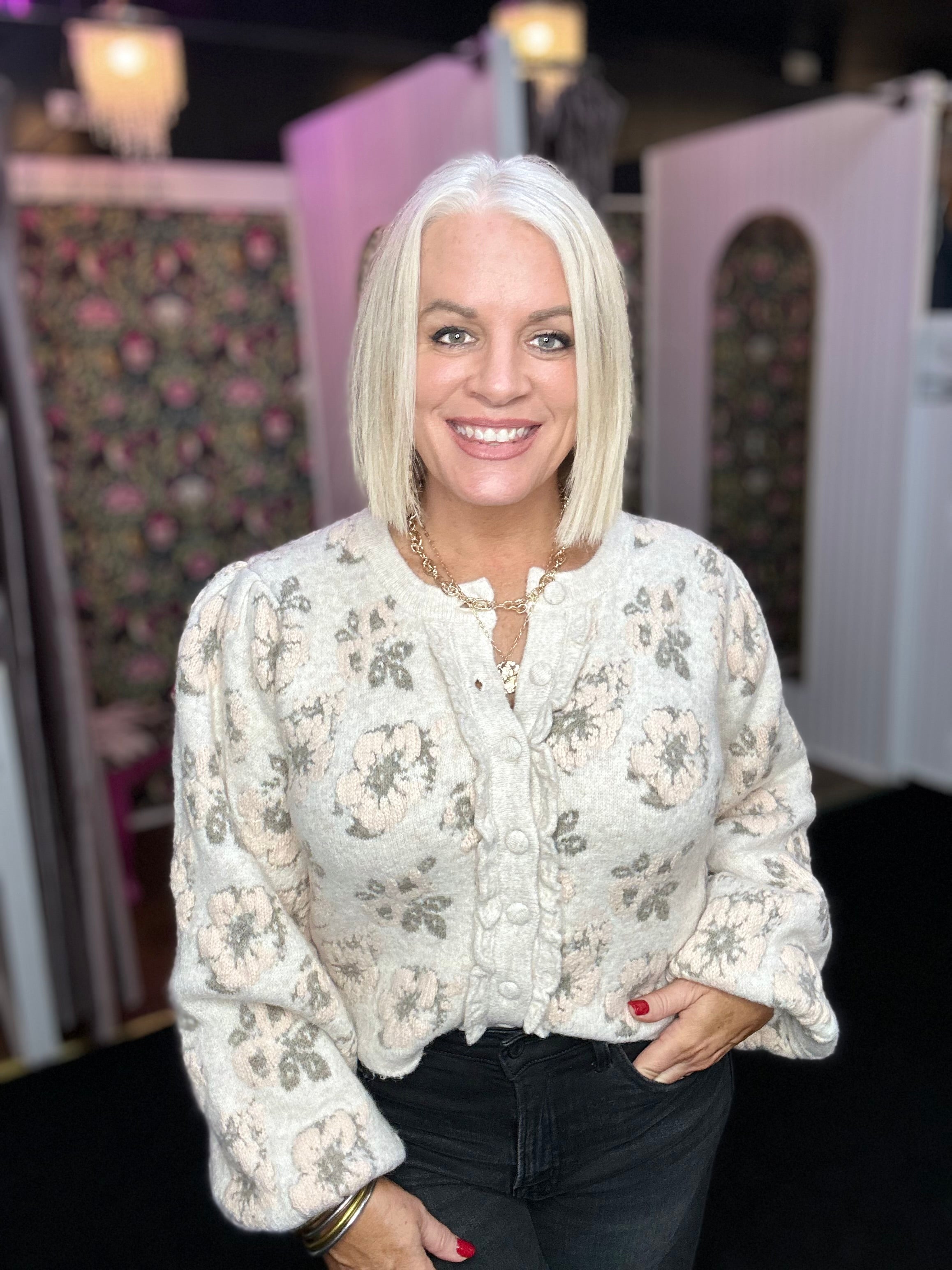 Floral Button Down Cardigan sweater