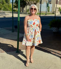 Floral Combo Print Sleeveless Mini Dress