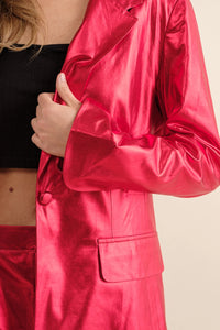 Red Razzle Dazzle metallic blazer