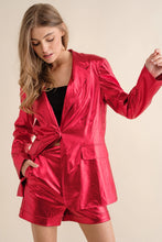 Load image into Gallery viewer, Red Razzle Dazzle metallic blazer
