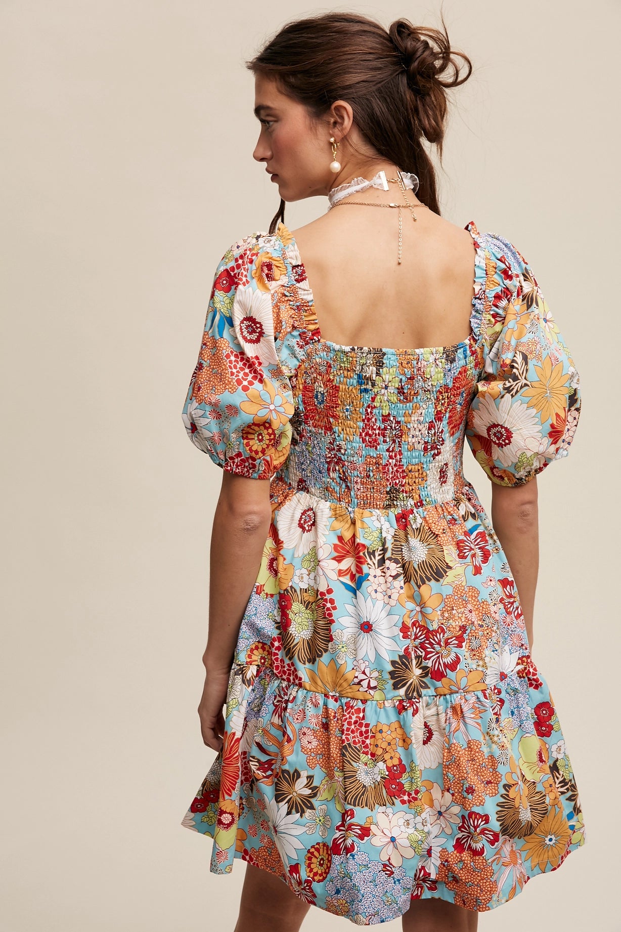 Boho vibes tiered mini dress