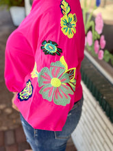 Load image into Gallery viewer, HOT PINK EMBROIDERY TOP
