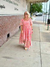 Load image into Gallery viewer, Border Print Maxi Dress IN PINK FLORAL
