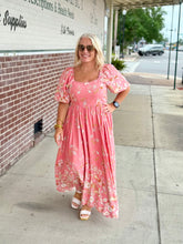 Load image into Gallery viewer, Border Print Maxi Dress IN PINK FLORAL
