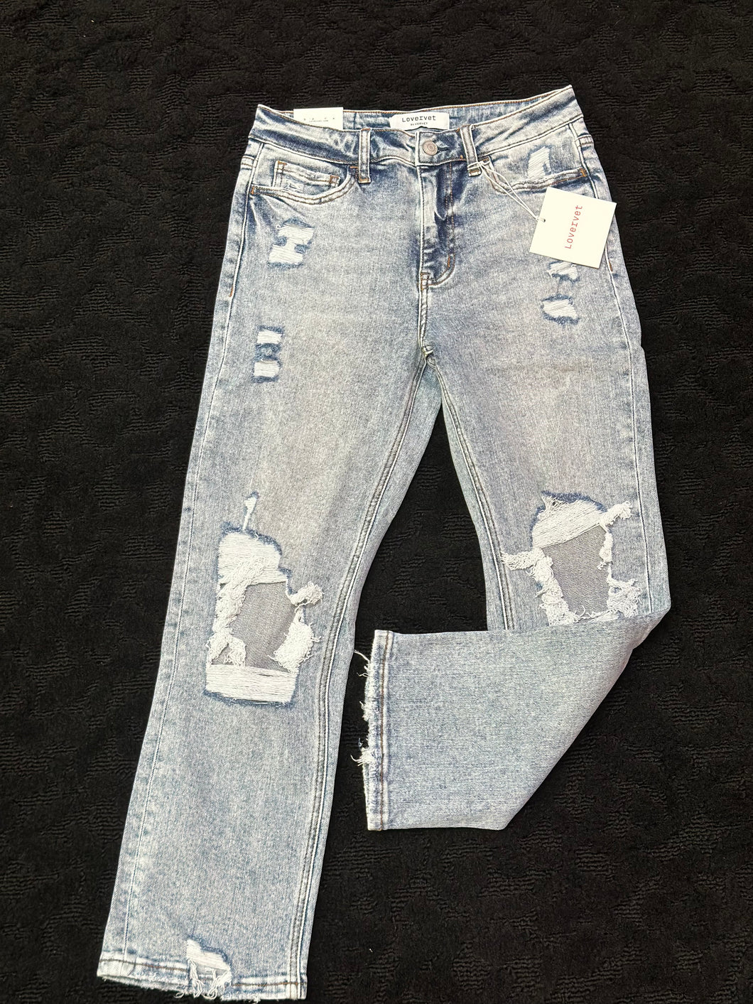 High Rise Crop Straight Jeans