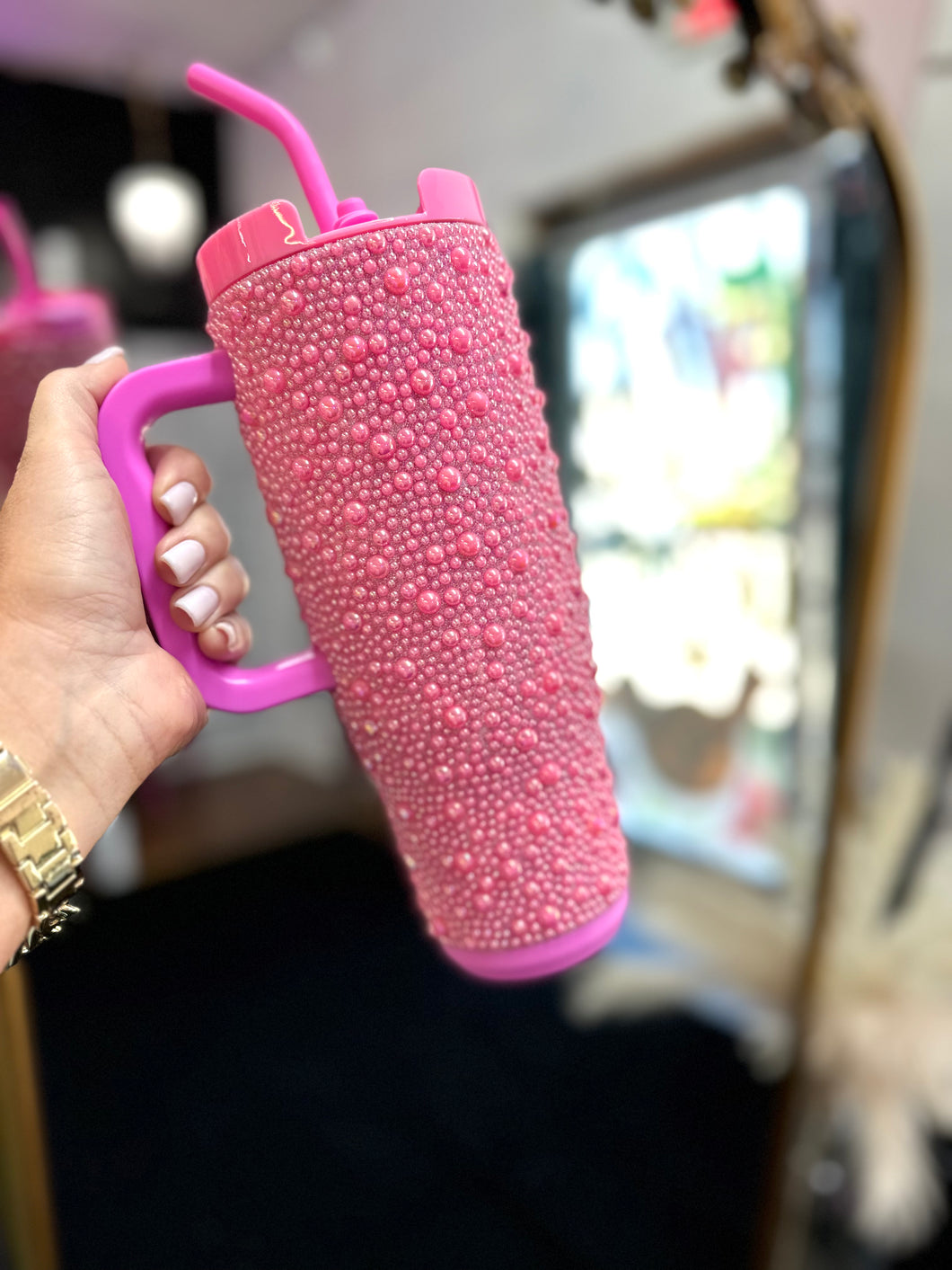 Simply pink pearl 40 Oz Tumbler