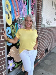 Rib Knit Top in blooming yellow