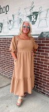 Load image into Gallery viewer, Solid Textured Midi Dress in Taupe
