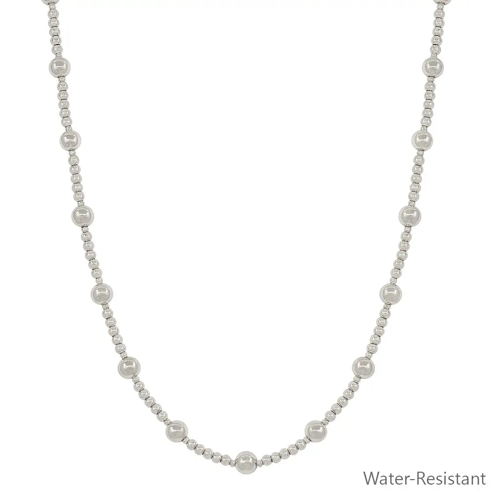 Water Resistant 3mm Silver Bead with 6mm Silver Beaded 16