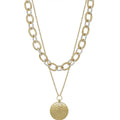 Water Resistant Gold and Silver Double Layered Chunky 16"-18" Necklace