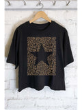 Star Leopard Graphic Long Crop Top