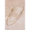 9" Double Strand Puff Bead Necklace in White/Gold