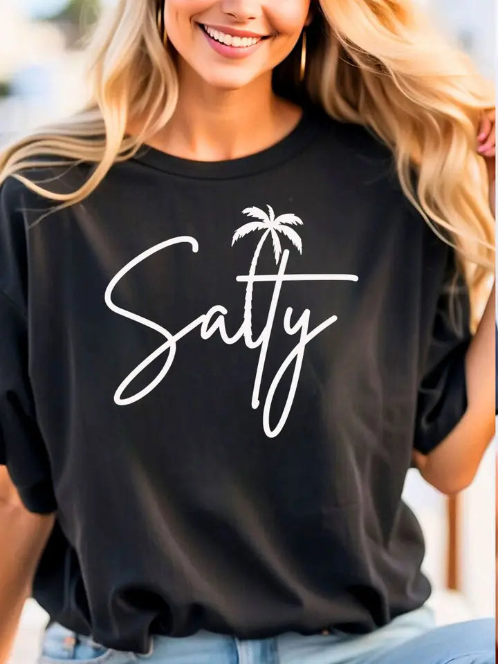 Black Salty Graphic Cotton Tee