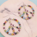 Living in Harmony Multi Bead Peace Sign Earring